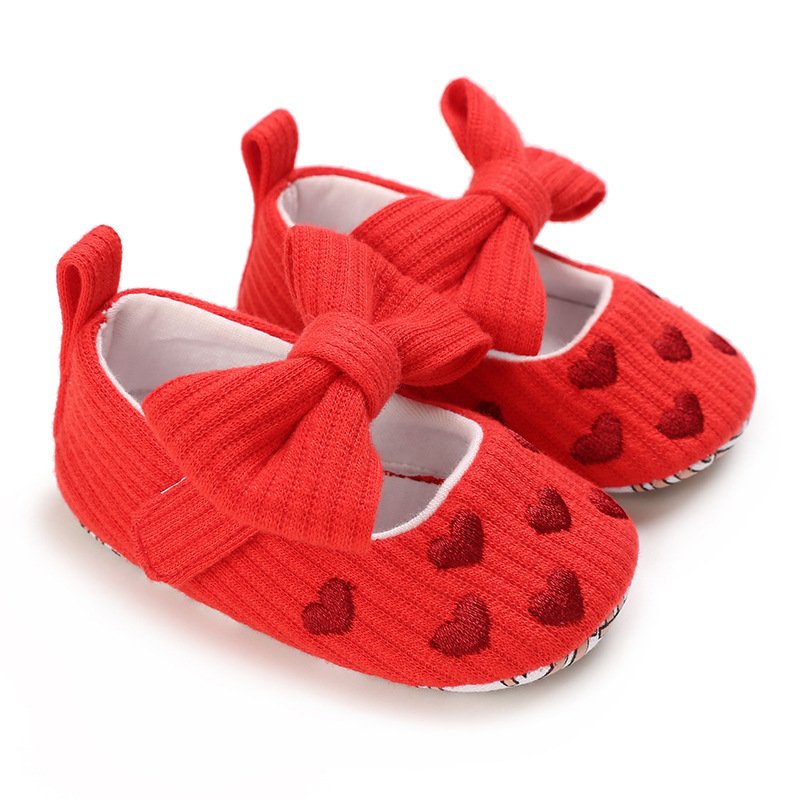0-1 Years Old Baby Cotton Love Pattern Princess Baby Toddler Shoes - Image 3