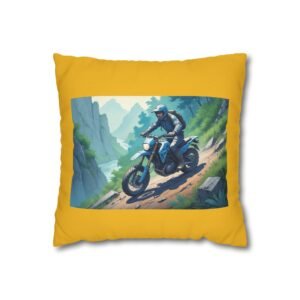 Scrambling Bikes Square Poly Canvas Pillowcase