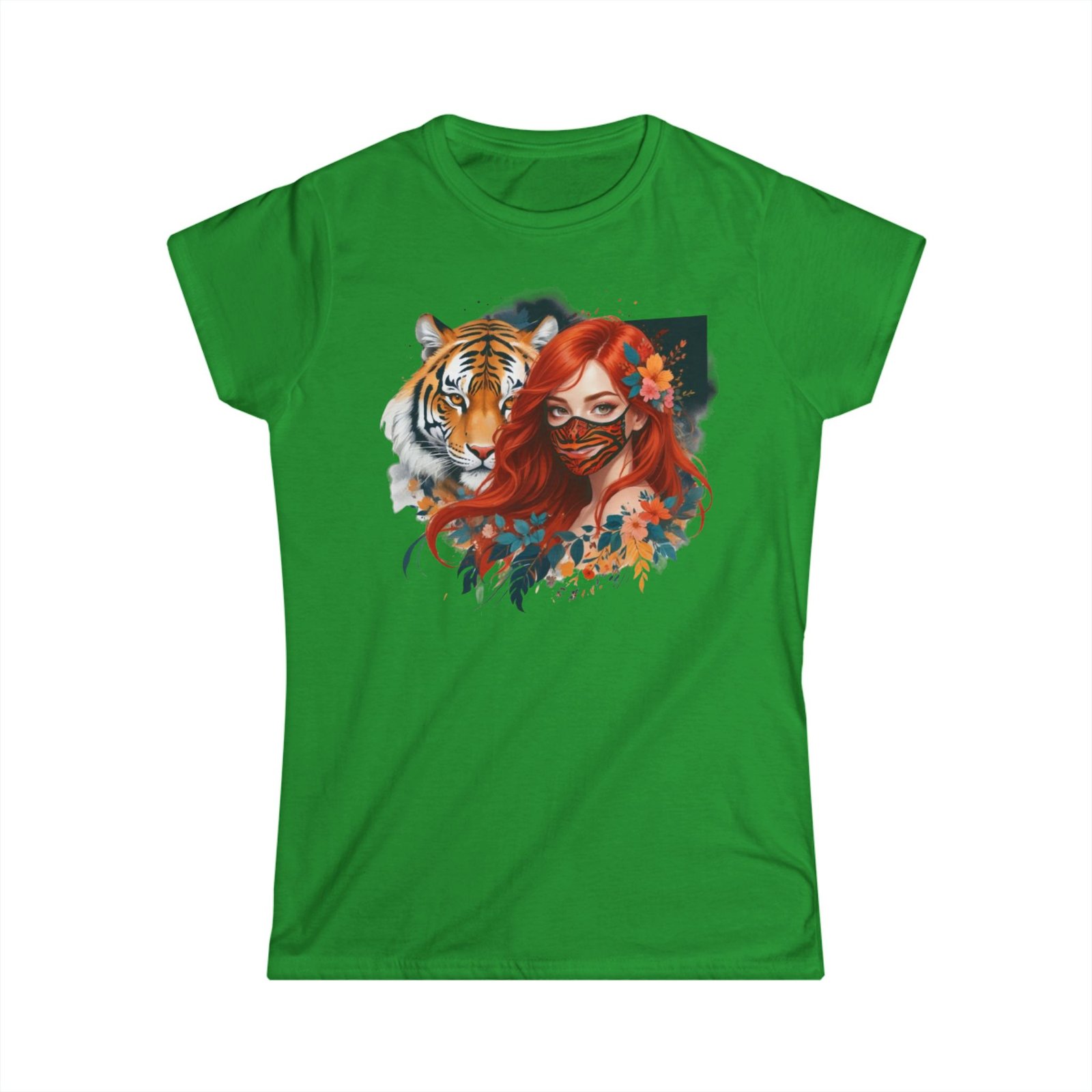 Tiger Lady Art Design Tattoo Soft style Tshirt - Image 10