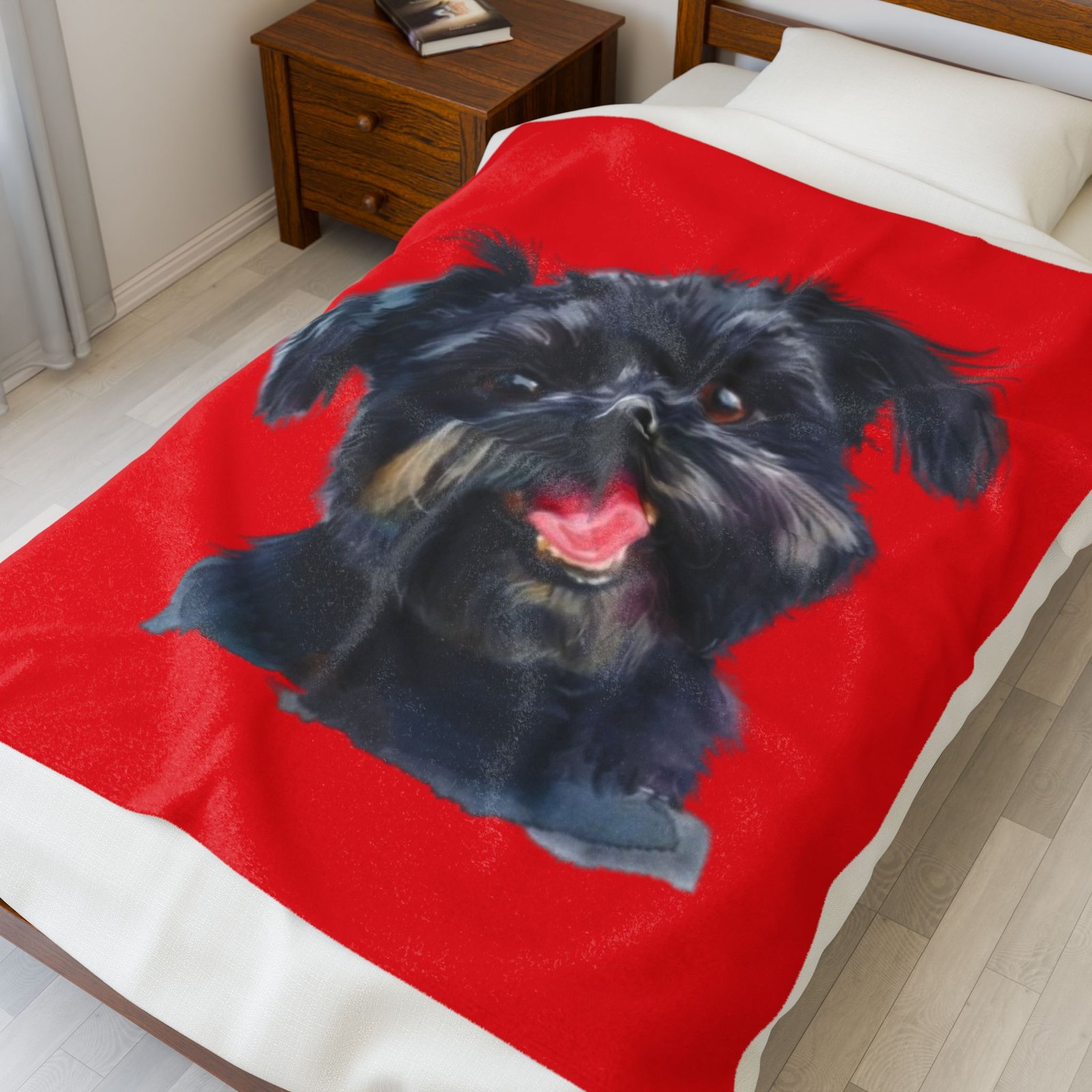 Terrier Dog Custom Dog Portrait Velveteen Plush Blanket | Cozy Pet Lover Gift - Image 7