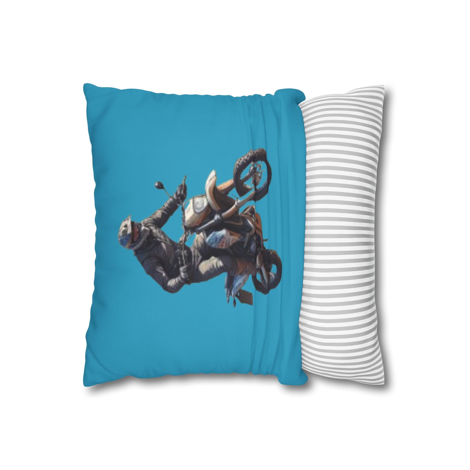 Scrambling Bikes Square Poly Canvas Pillowcase - Image 2