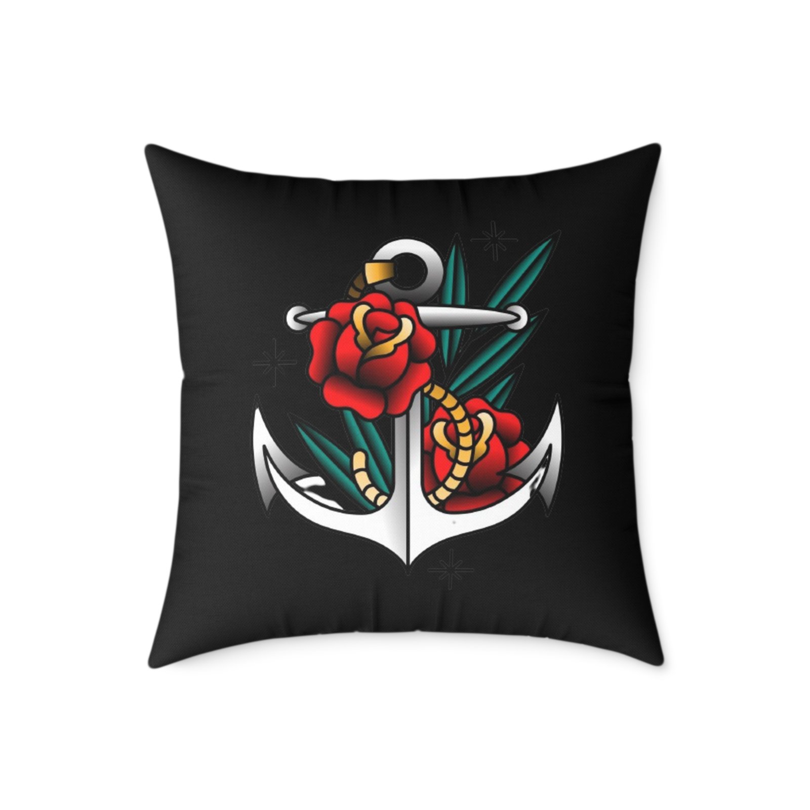Anchor Roses Square Poly Canvas Pillow - Image 13