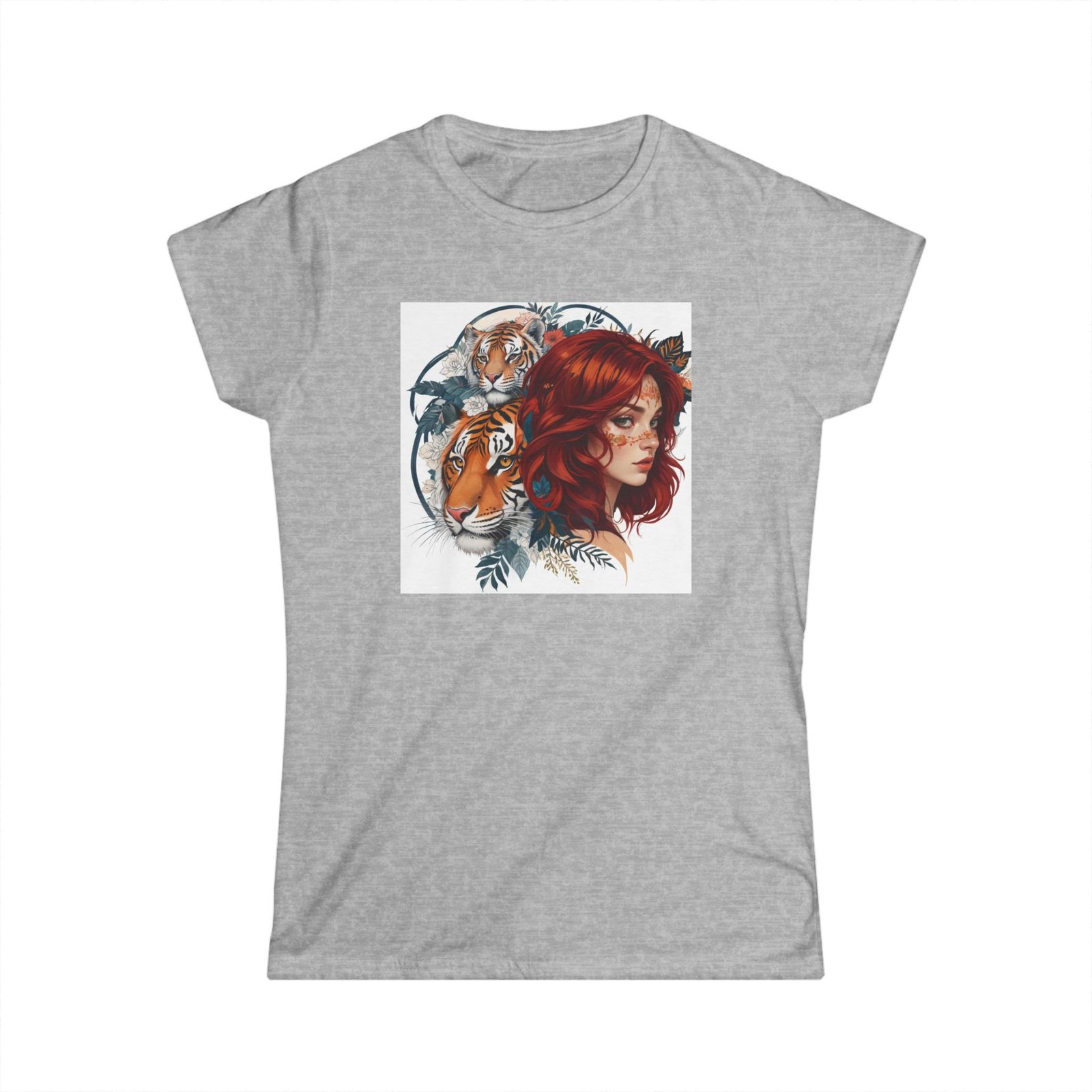 Tiger Lady Art Design Tattoo Soft style Tshirt - Image 7