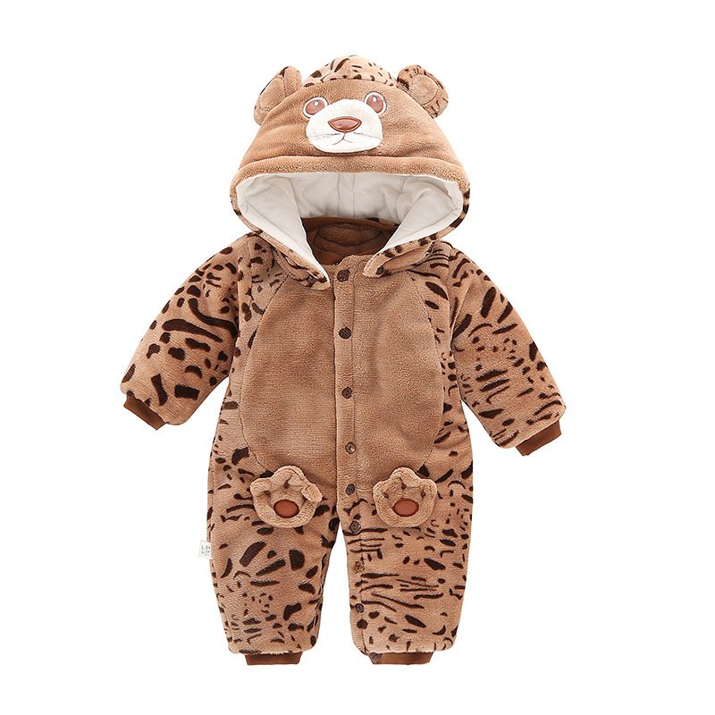 Autumn And Winter Thickening Outwear 0-1 Year Old Male And Female Baby Clothes Baby Bear Shape Jumpsuit - Image 10