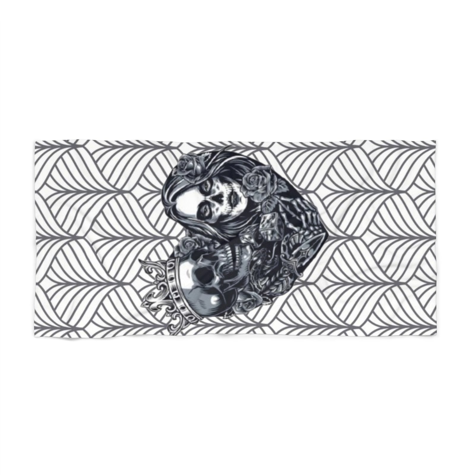 Skull Tattoo Beach Towel - A Bold Statement for Beach Lovers, Surf & Swim, Summer Travel, Pool Parties, Unique Gift Idea