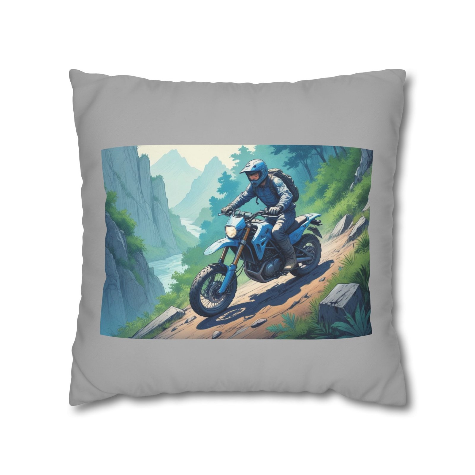 Scrambling Bikes Square Poly Canvas Pillowcase - Image 9