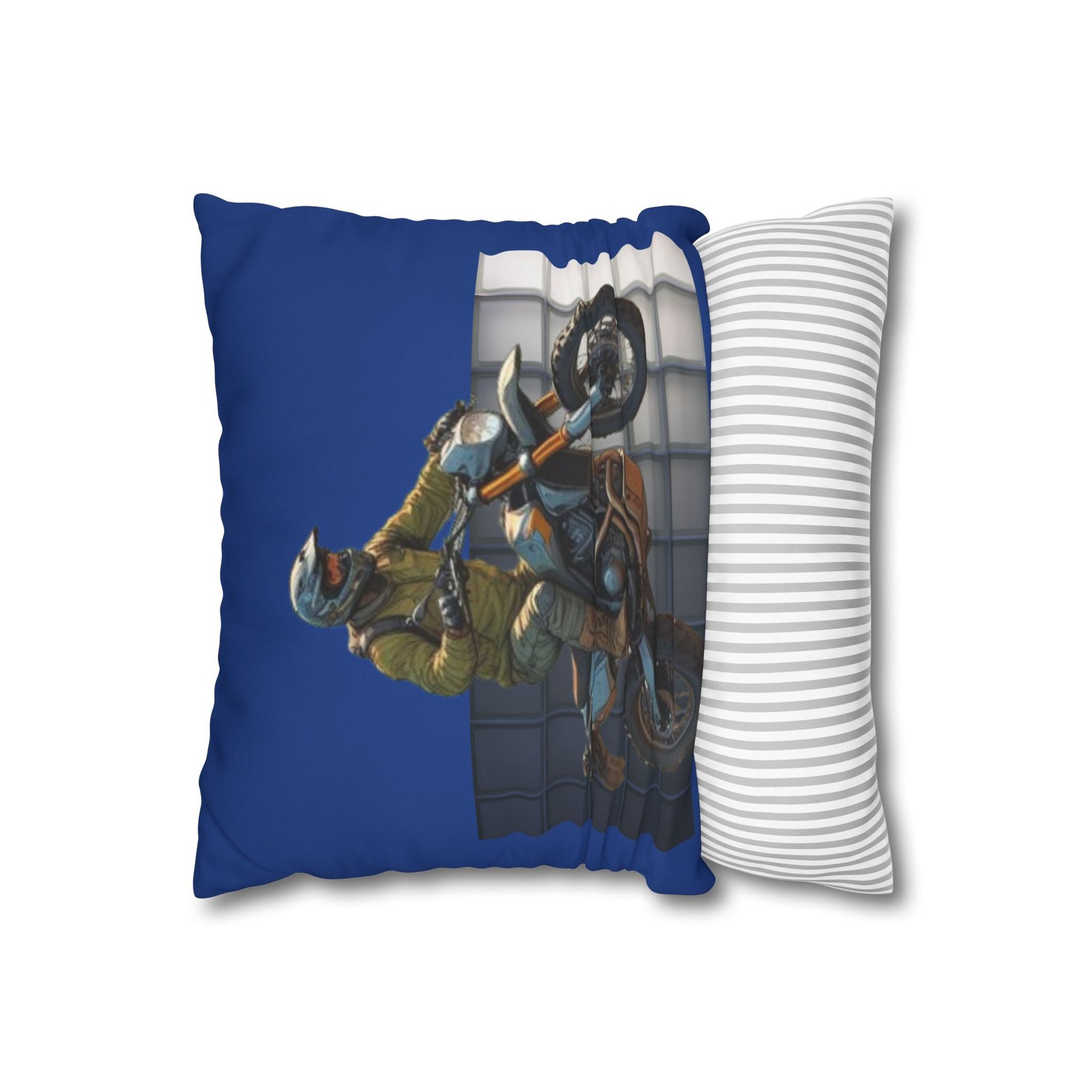 Scrambling Bikes Square Poly Canvas Pillowcase - Image 2