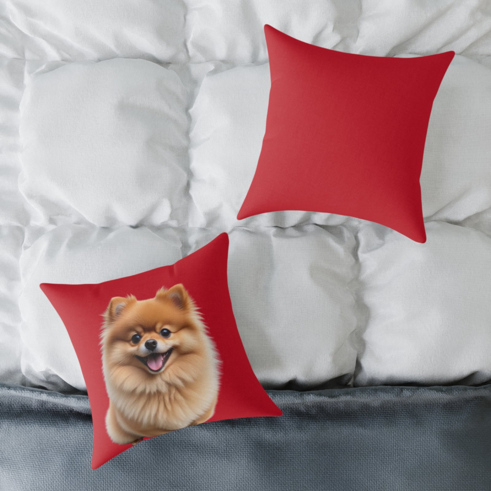 Pomeranian Dog Square Poly Canvas Pillow - Image 8