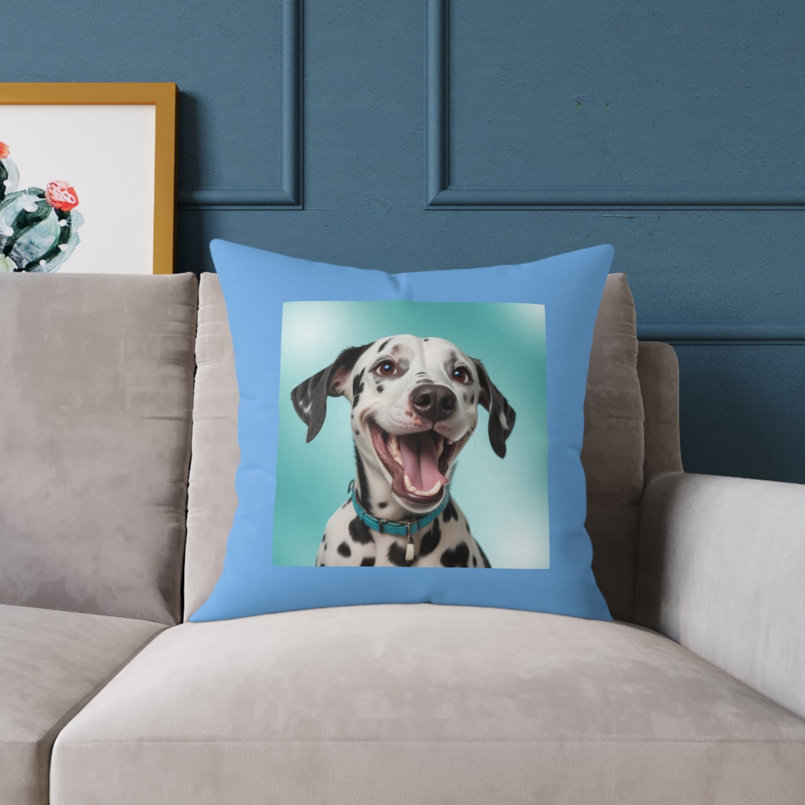 Dalmatian Pet Dog Puppy Cushion 08 Square Poly Canvas Pillow 08 - Image 11