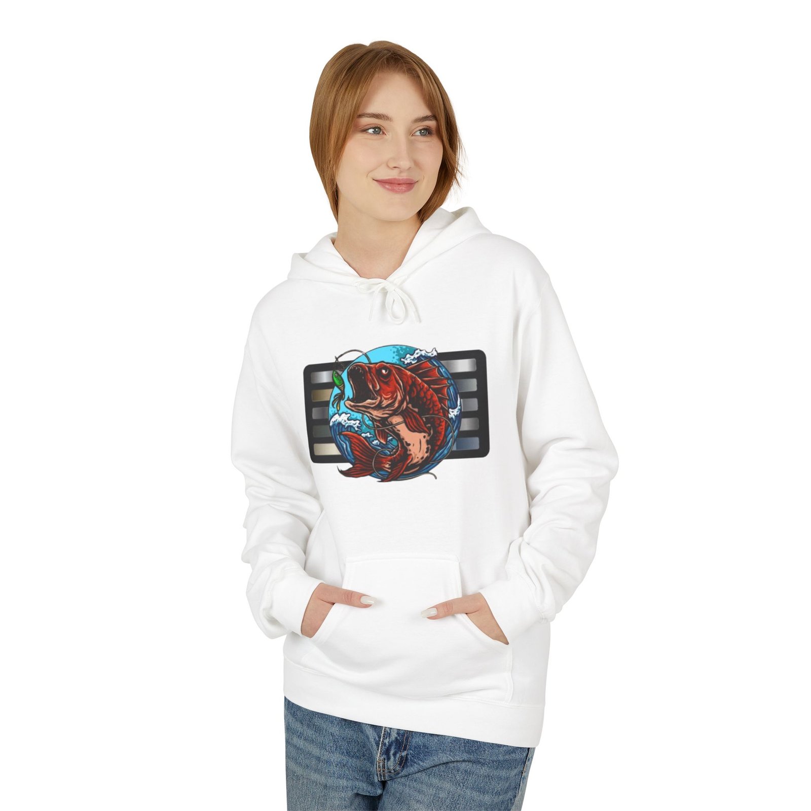 Fishing Adventure Water Sport Fleece Hoodie | Perfect Gift for Anglers, Outdoor Enthusiasts, Fishing Trips, Birthdays, and Summer - Image 3