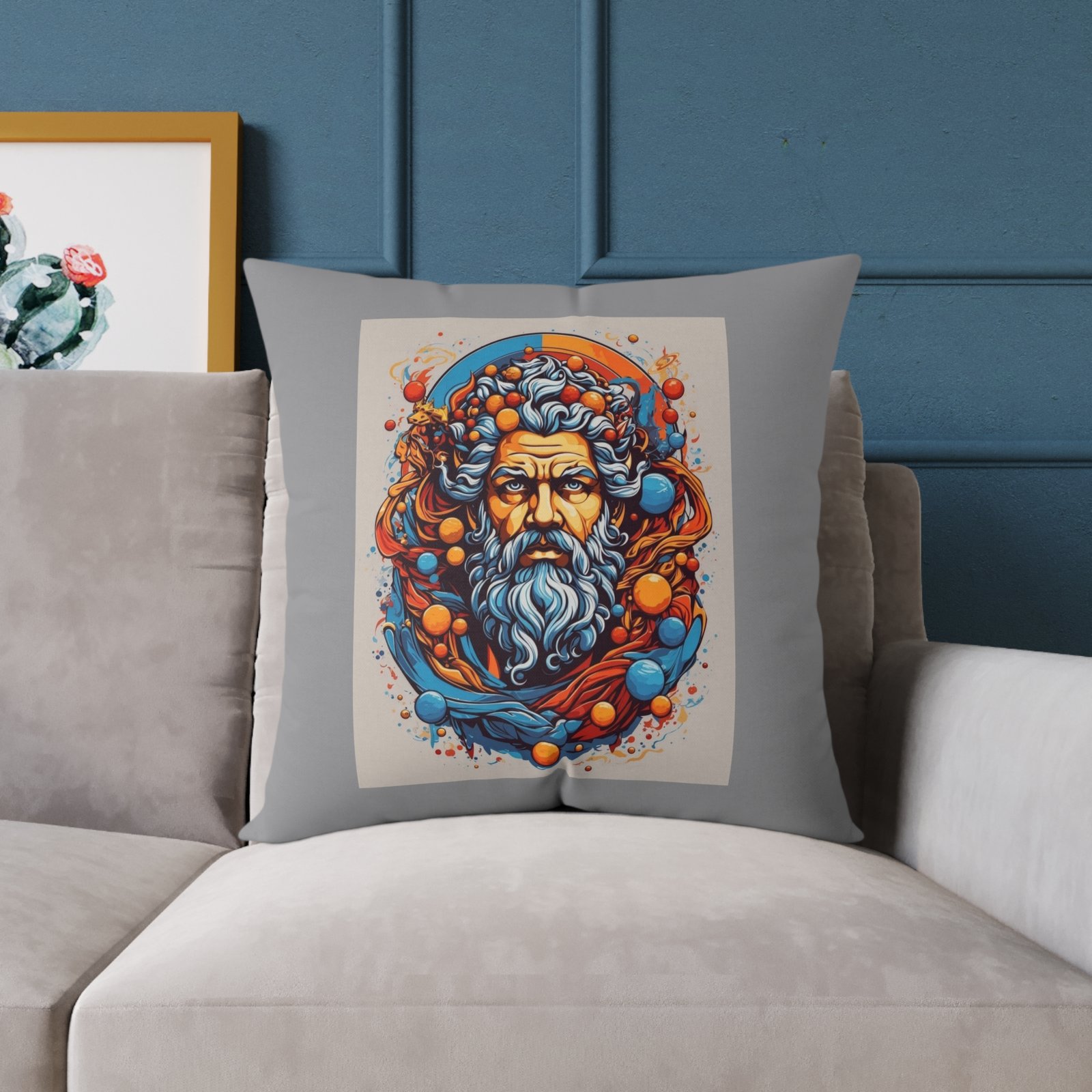 In The Deep Print Square Poly Canvas Pillow - Image 15