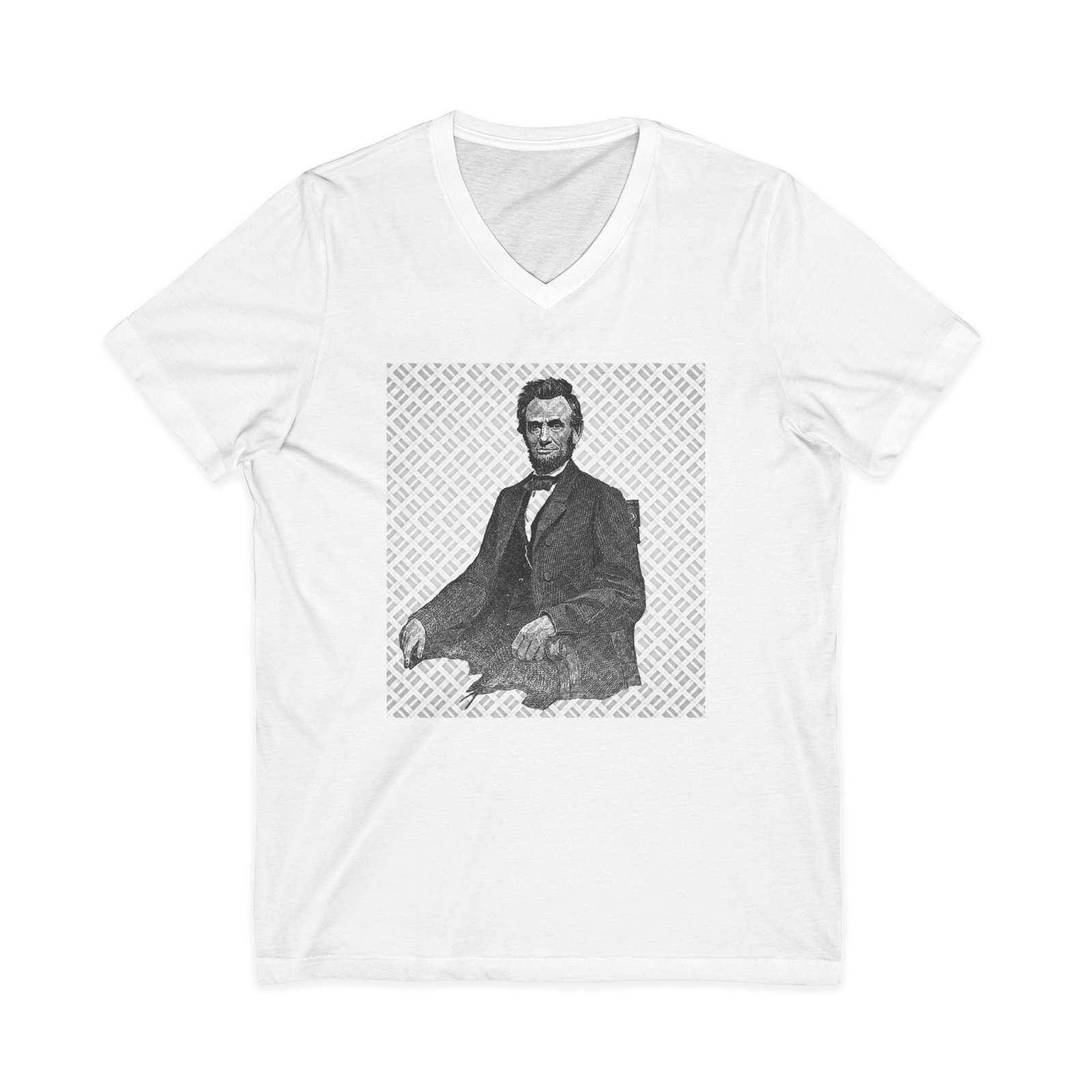 Abraham Lincoln Unisex Jersey Short Sleeve V-Neck Tee