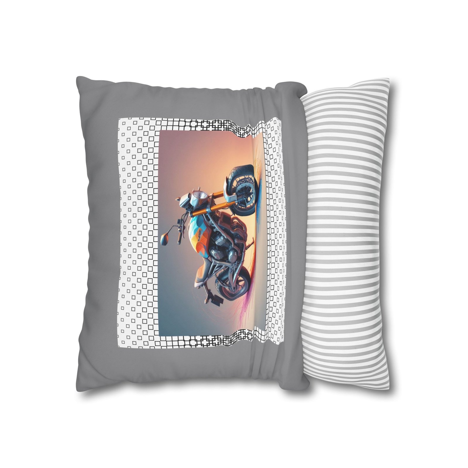 Scrambling Bikes Square Poly Canvas Pillowcase - Image 6