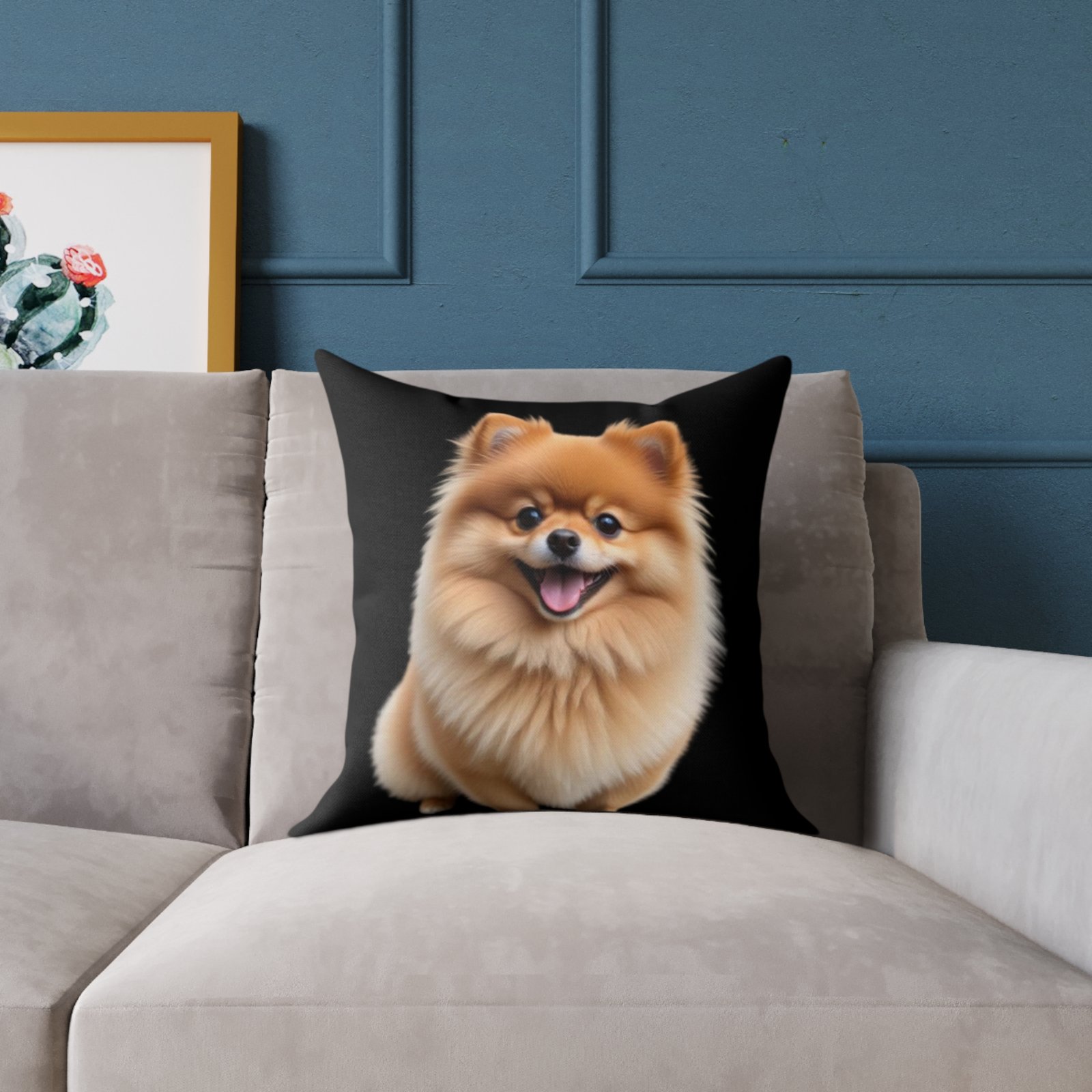 Pomeranian Dog Square Poly Canvas Pillow - Image 7