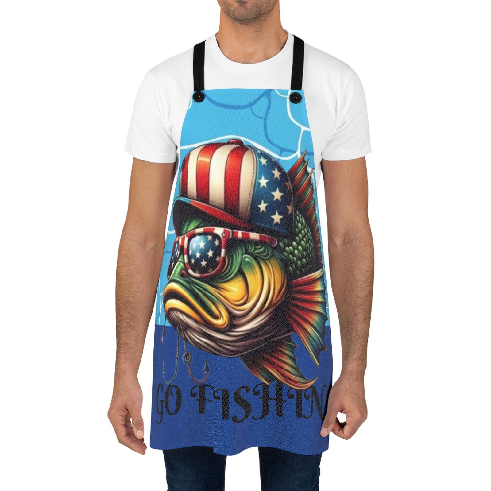 Fishing Enthusiast Apron - Go Fishing Kitchen Gift, BBQ Cooking Gear, Fisherman Accessory, Outdoor Cooking Apron, Unique Gift for Anglers - Image 4