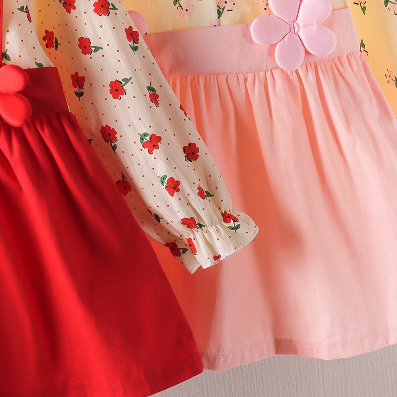 One And A Half Year Old Baby Toddler Autumn Skirt Baby Girl Clothes Cute Floral Skirt - Image 4