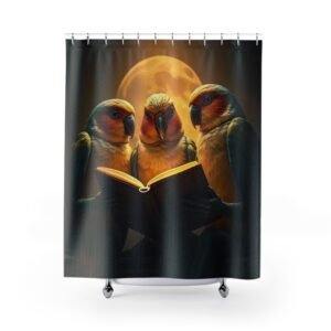 Love Birds  Shower Curtain, Unique Bathroom Decor, Reptile Lovers Gift, Fun Home Accessories, Quirky Bathroom Style