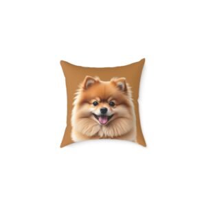 Pomeranian Dog Square Poly Canvas Pillow
