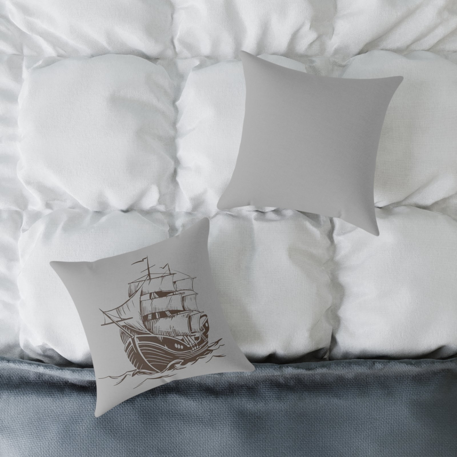 Square Pillow Ships Boats Yachts Sea Sailing Vessels Nautical Decor - Image 4