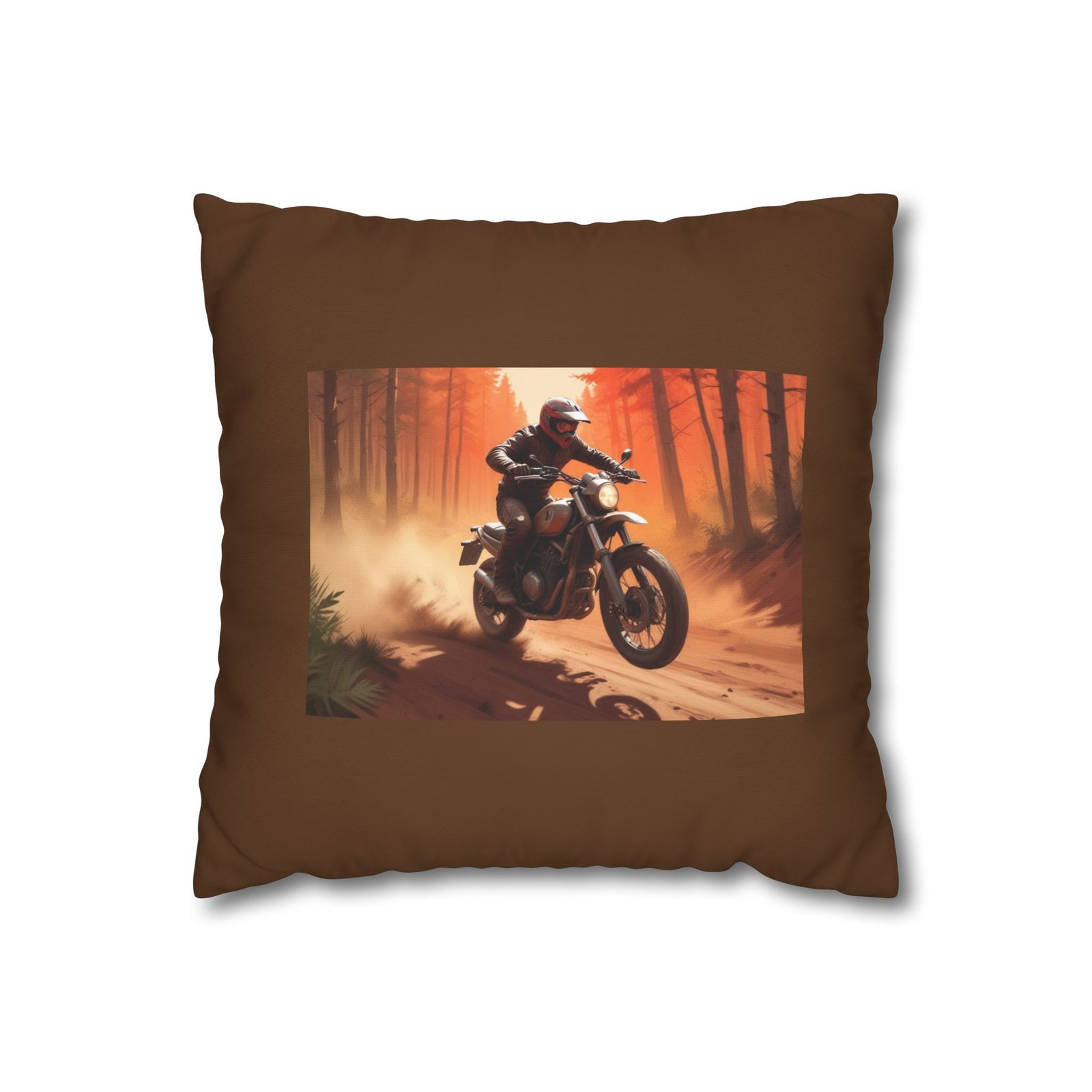 Scrambling Bikes Square Poly Canvas Pillowcase
