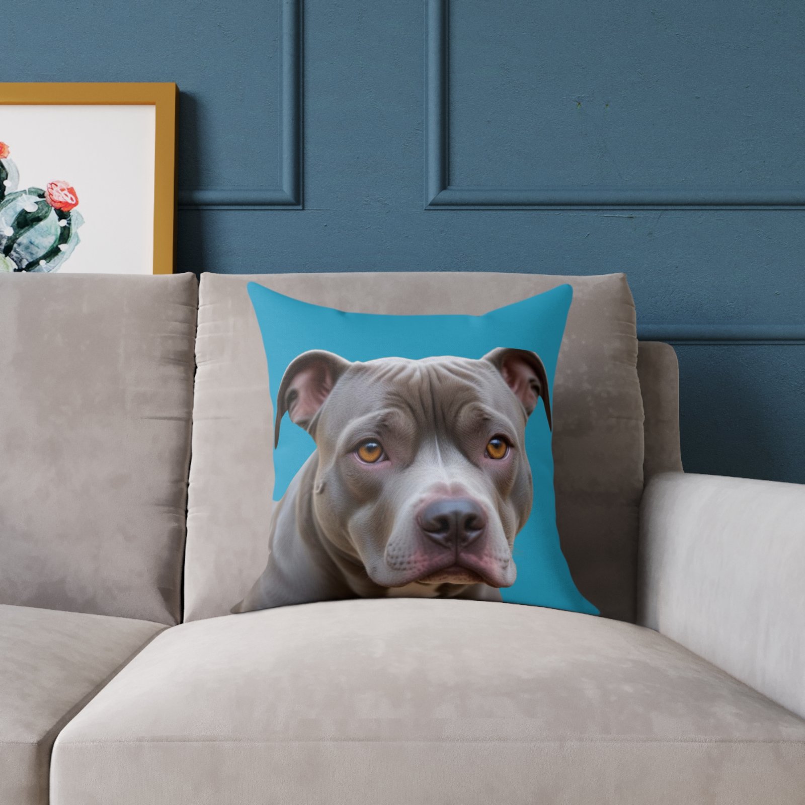 Staffordshire Bull Terrier Square Poly Canvas Pillow - Image 3