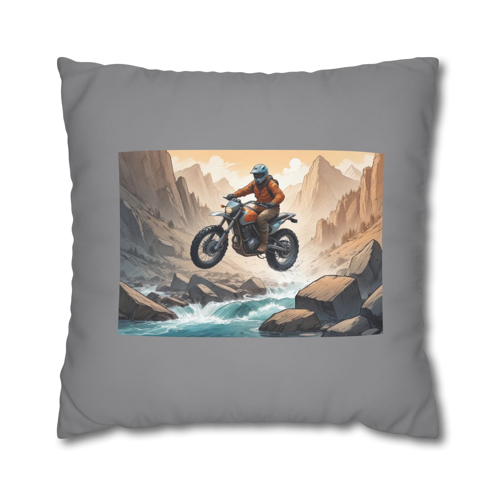 Scrambling Bikes Square Poly Canvas Pillowcase - Image 17