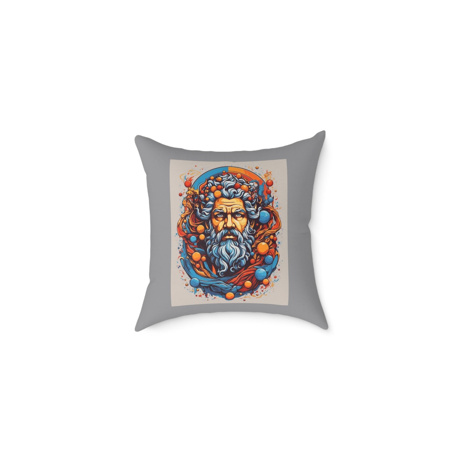 In The Deep Print Square Poly Canvas Pillow