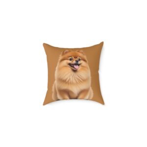 Pomeranian Dog Square Poly Canvas Pillow