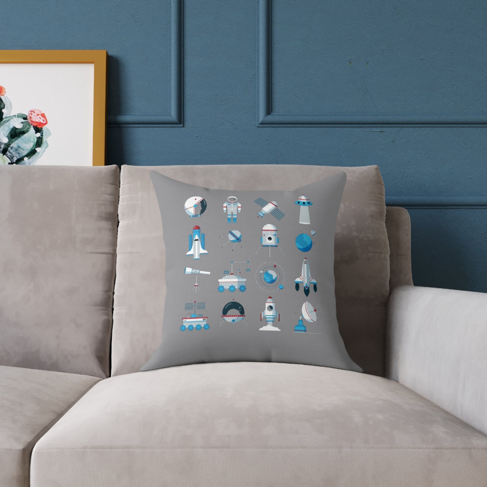Outer Space Square Poly Canvas Pillow - Image 3