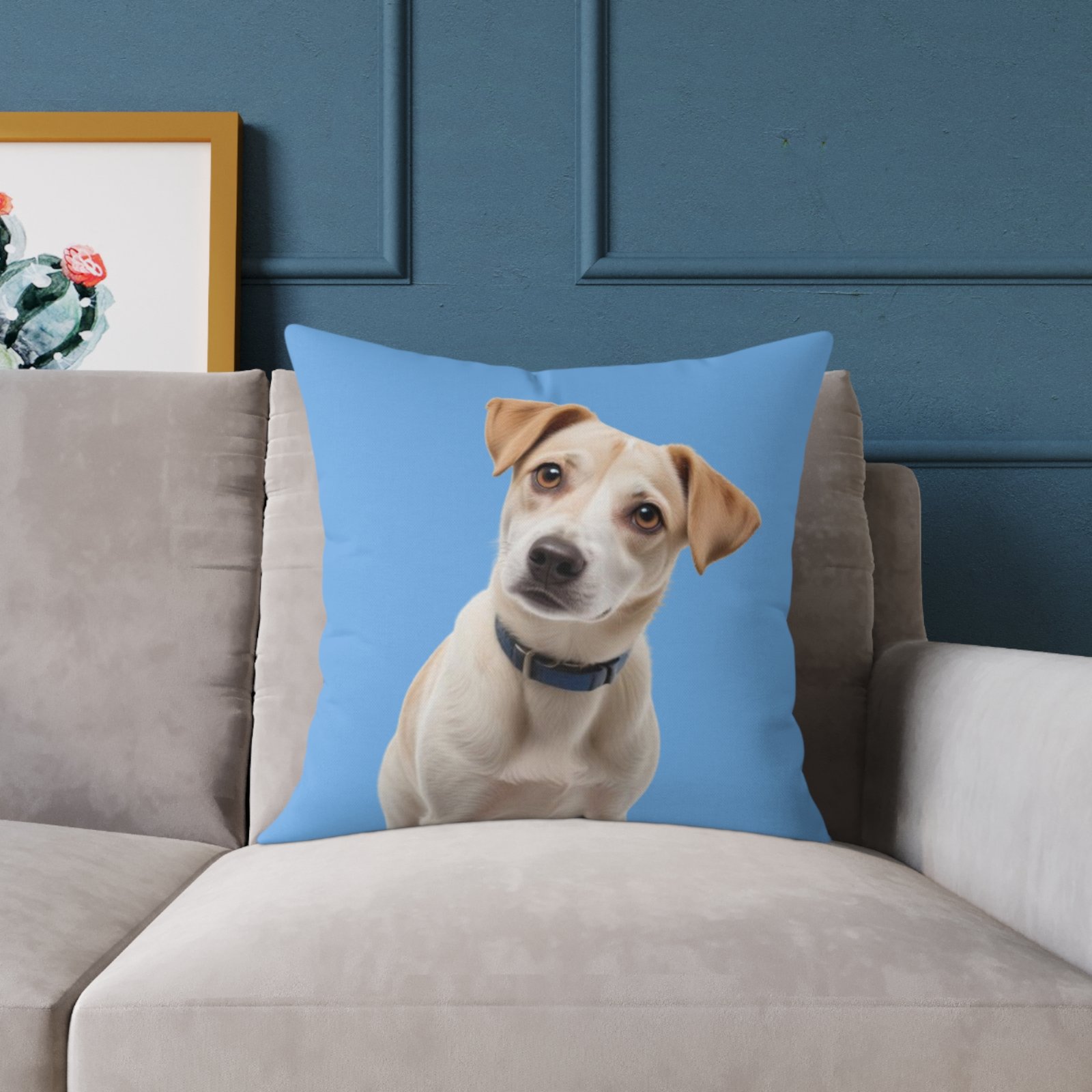 Jack Russell Square Poly Canvas Pillow - Image 11
