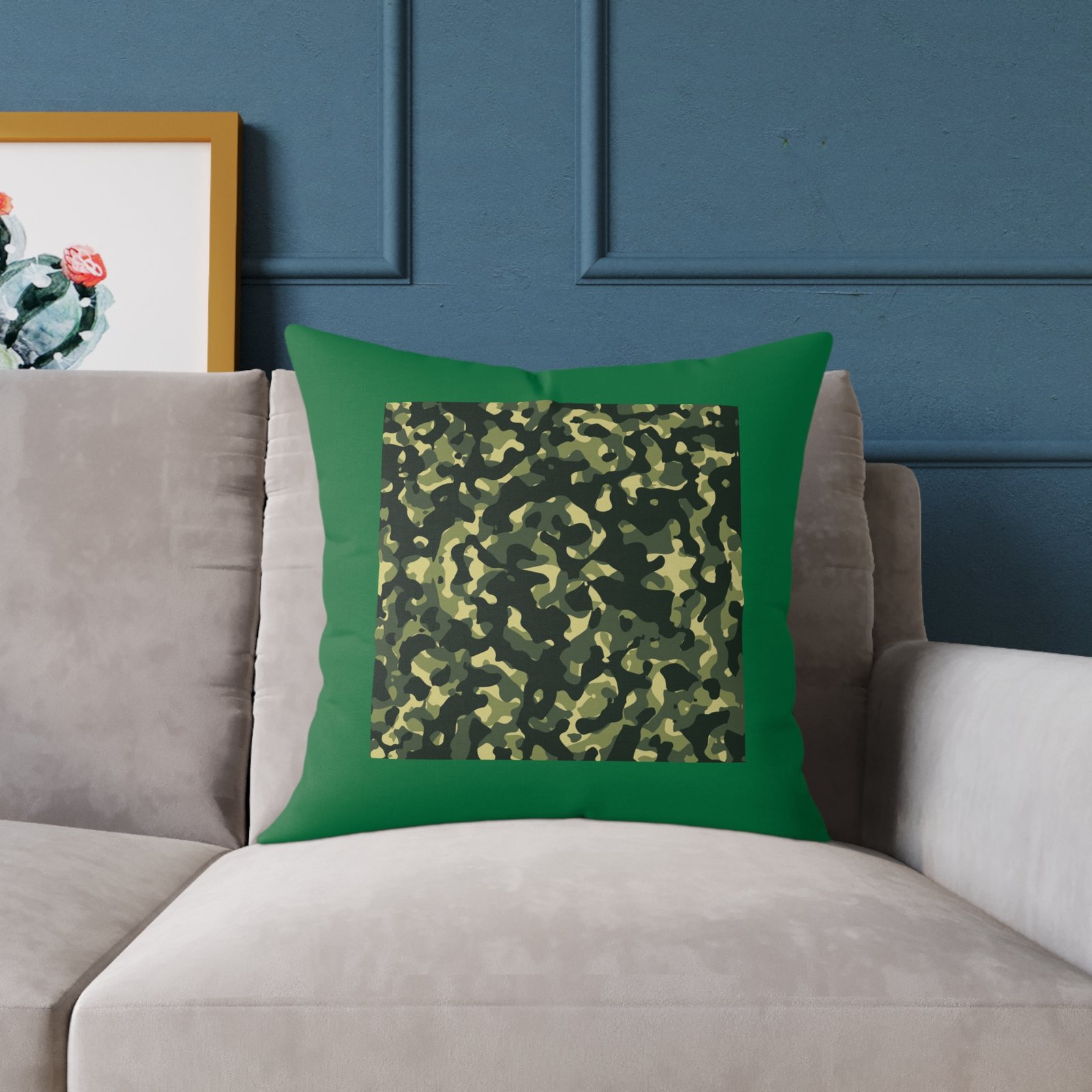 Army Square Poly Canvas Pillow - Image 11