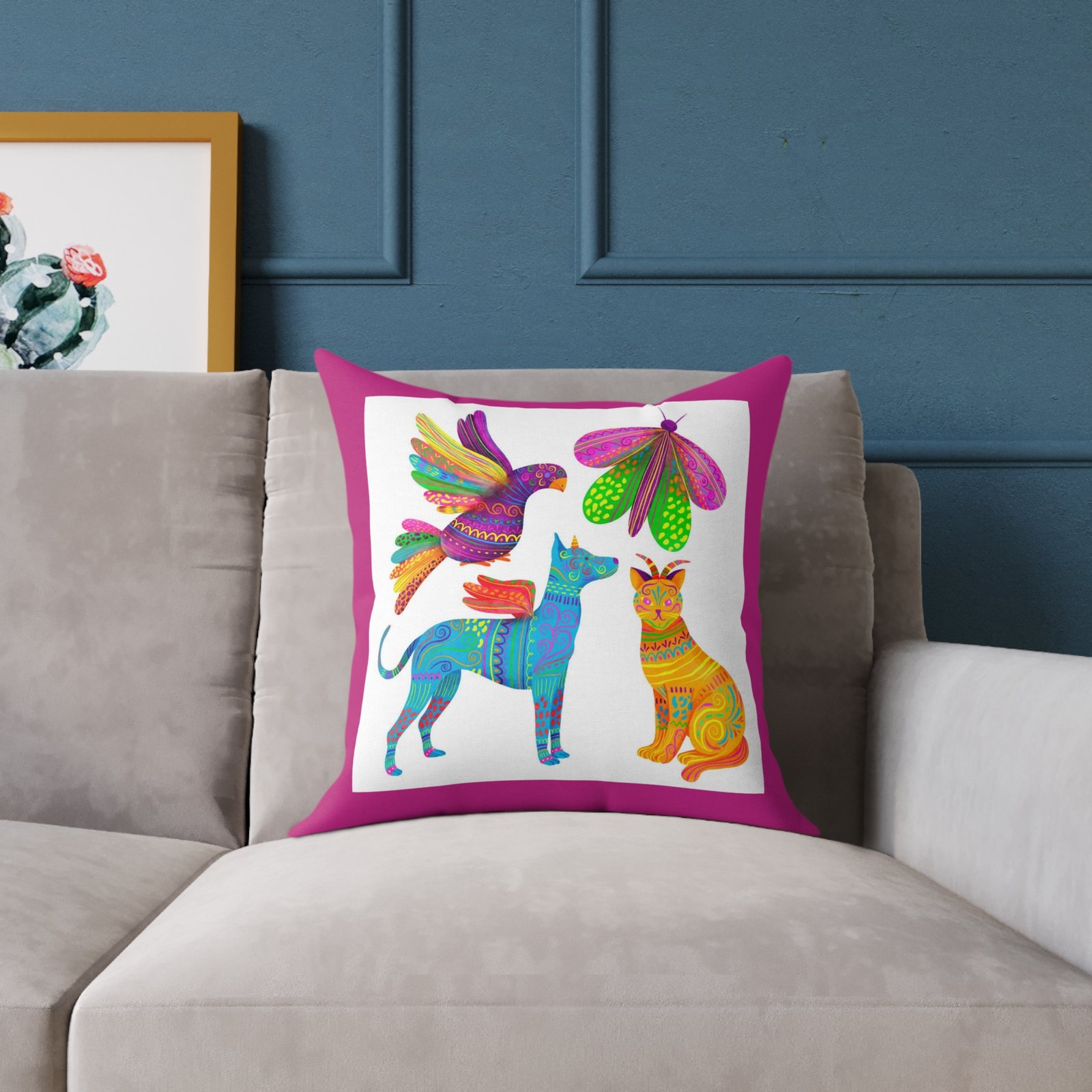 Mexico Square Poly Canvas Pillow - Image 7