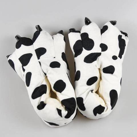 Winter Soft Warm Dinosaur Paw Funny Slippers for Men Women Kids Parent-child Home House Slipper Shoes Room Cotton Shoes - Image 2