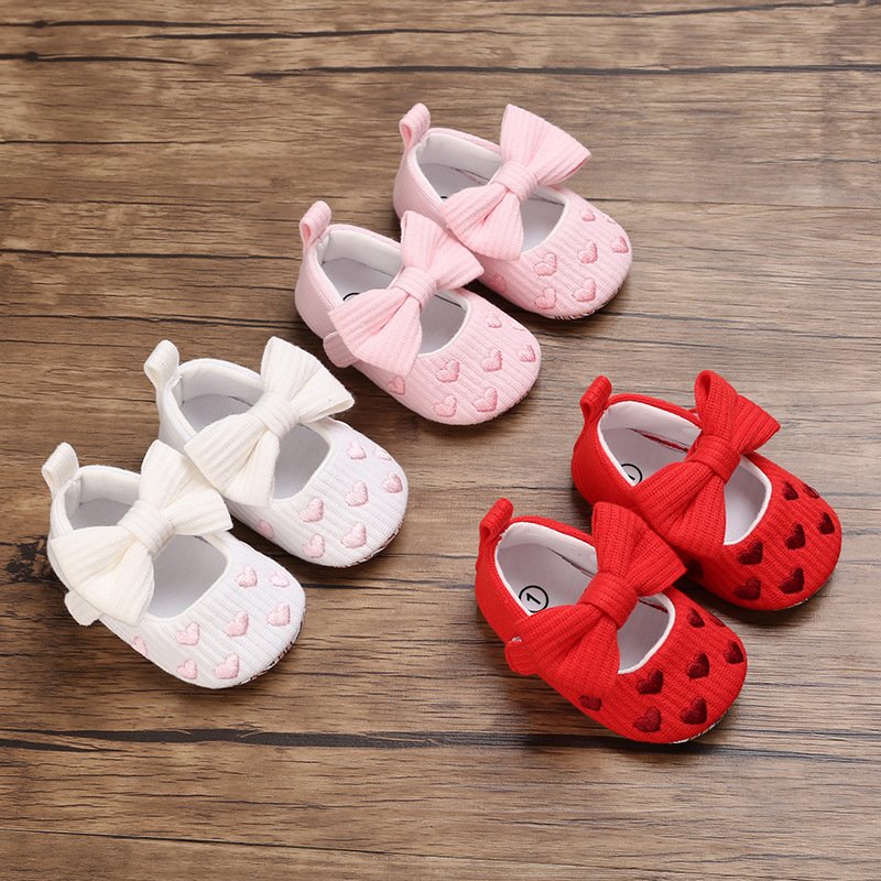 0-1 Years Old Baby Cotton Love Pattern Princess Baby Toddler Shoes - Image 6