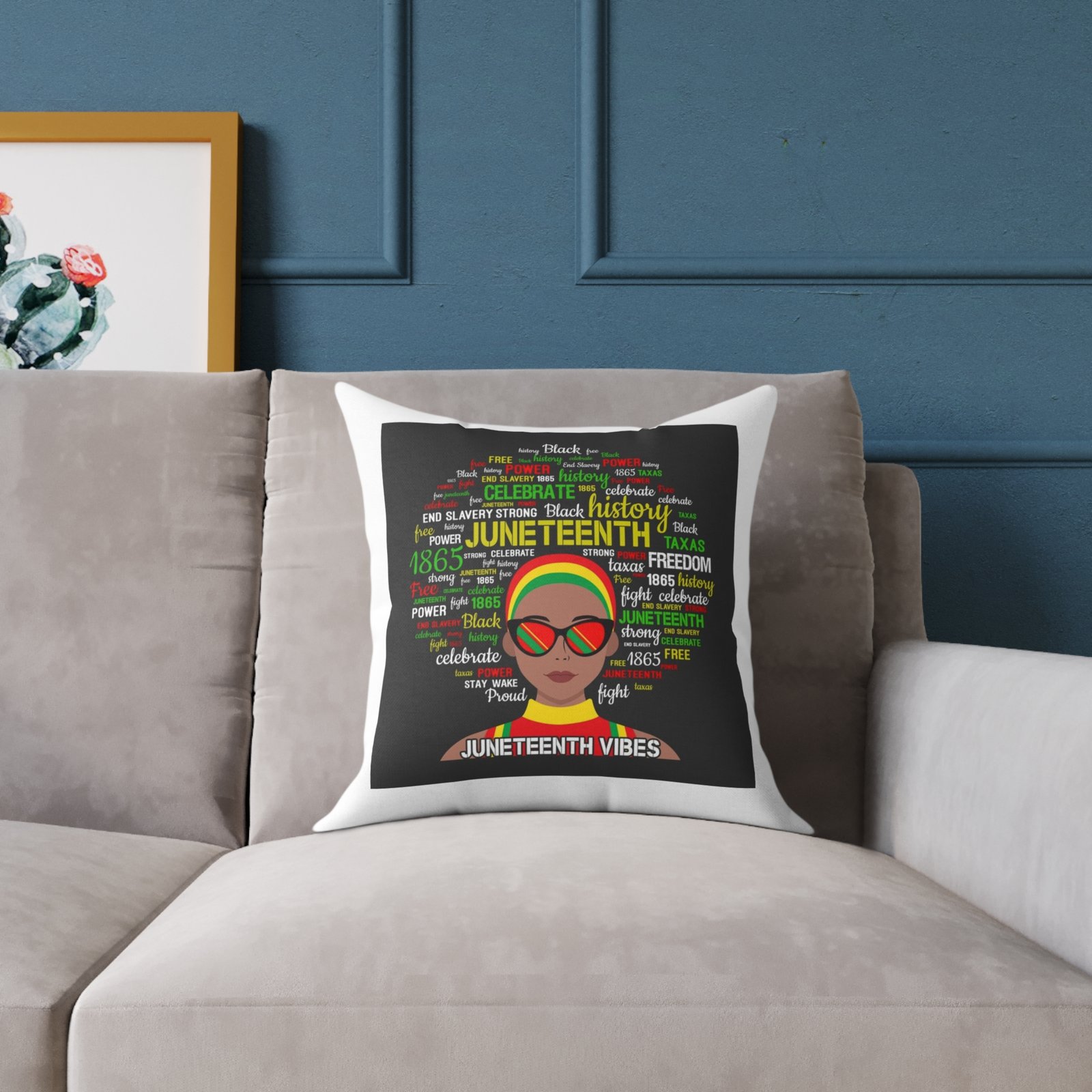 Jamaica Reggae Rasta Music Spliff Cannabis Square Poly Canvas Pillow 08 - Image 3