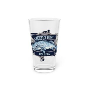 Fish Fishing Water Sports  Glass Pint Glass, Unique Beer Glass, Funny Gift for Fisherman, Independence Day Drinkware, Perfect for Summer BBQs