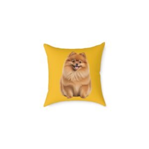 Pomeranian Dog Square Poly Canvas Pillow