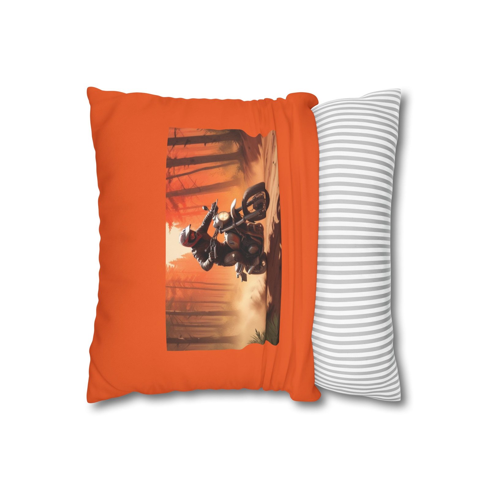 Scrambling Bikes Square Poly Canvas Pillowcase - Image 2