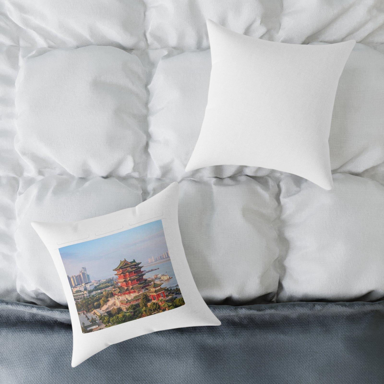 Japans Temple Square Poly Canvas Pillow - Image 8