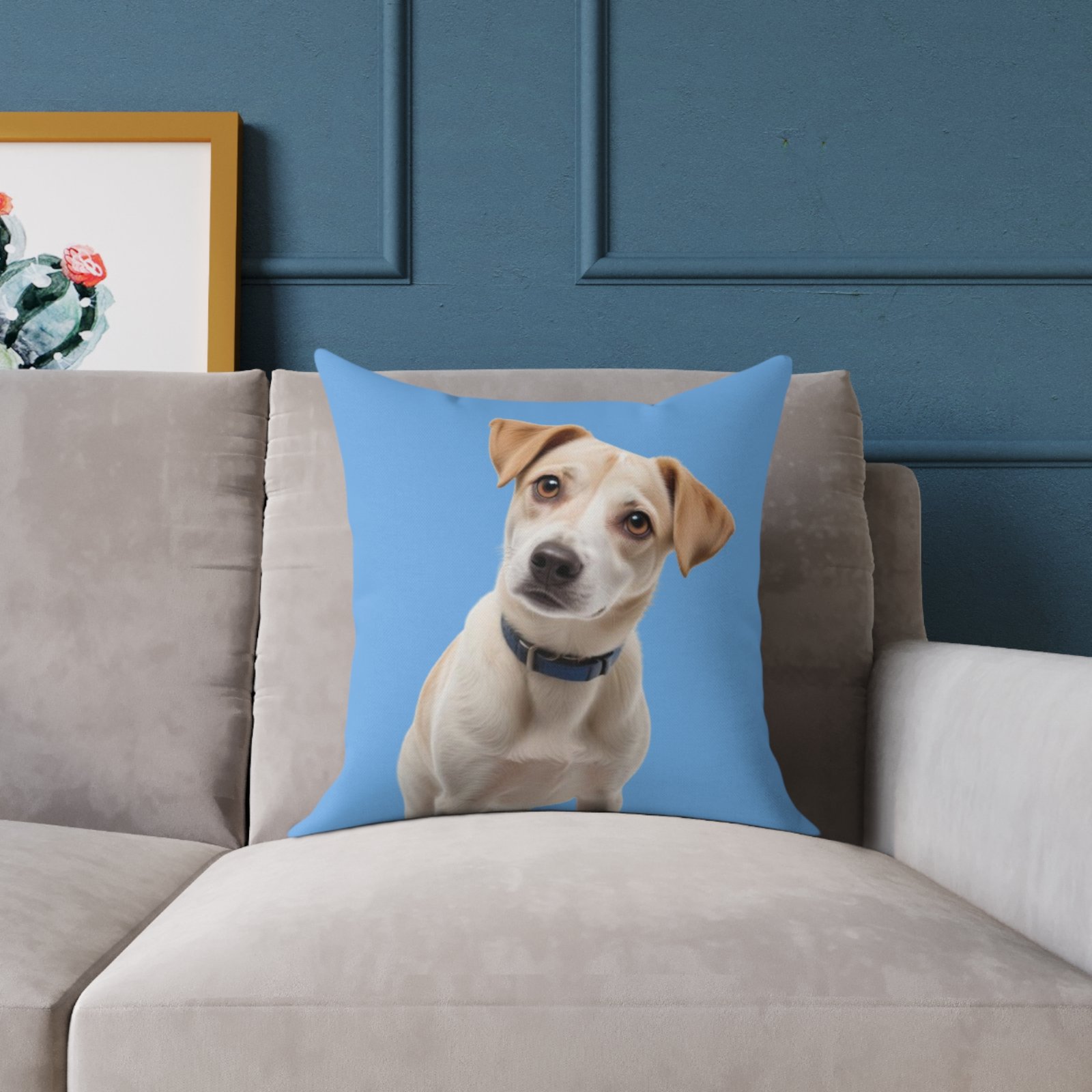 Jack Russell Square Poly Canvas Pillow - Image 7