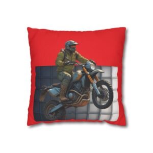Scrambling Bikes Square Poly Canvas Pillowcase
