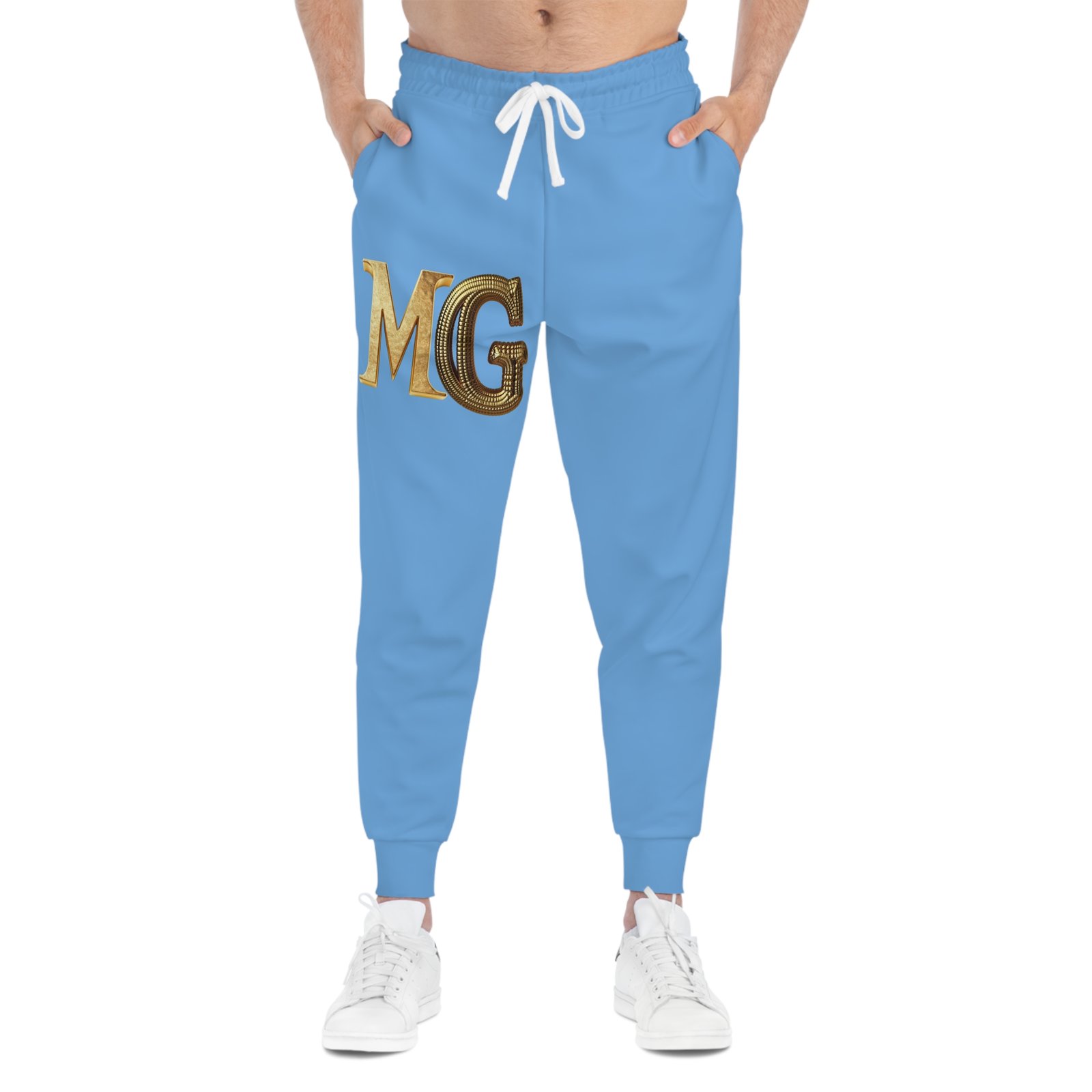 Athletic Joggers with MG Design, Comfortable Jogging Pants, Sportswear Gift, Activewear, Fitness Apparel, Red Joggers - Image 3
