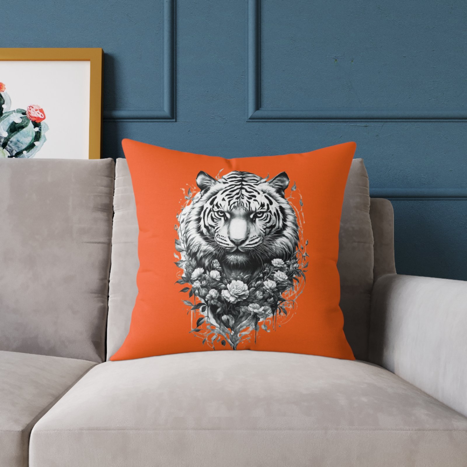 Tiger Square Poly Canvas Pillow - Image 11