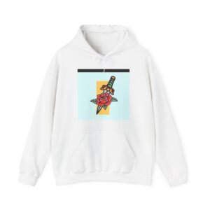 Skull Roses Tattoo Flowers Hoodie, Gothic Sweatshirt, Edgy Pullover, Dark Floral