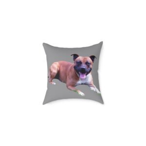 Staffordshire Bull Terrier Square Poly Canvas Pillow