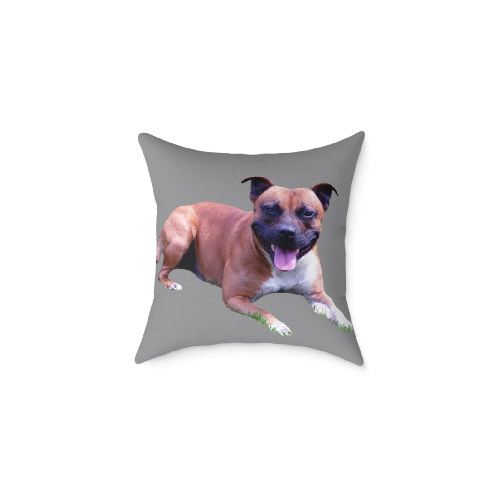 Staffordshire Bull Terrier Square Poly Canvas Pillow - Image 5