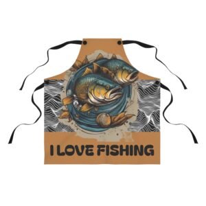 Fishing Enthusiast Apron - Go Fishing Kitchen Gift, BBQ Cooking Gear, Fisherman Accessory, Outdoor Cooking Apron, Unique Gift for Anglers
