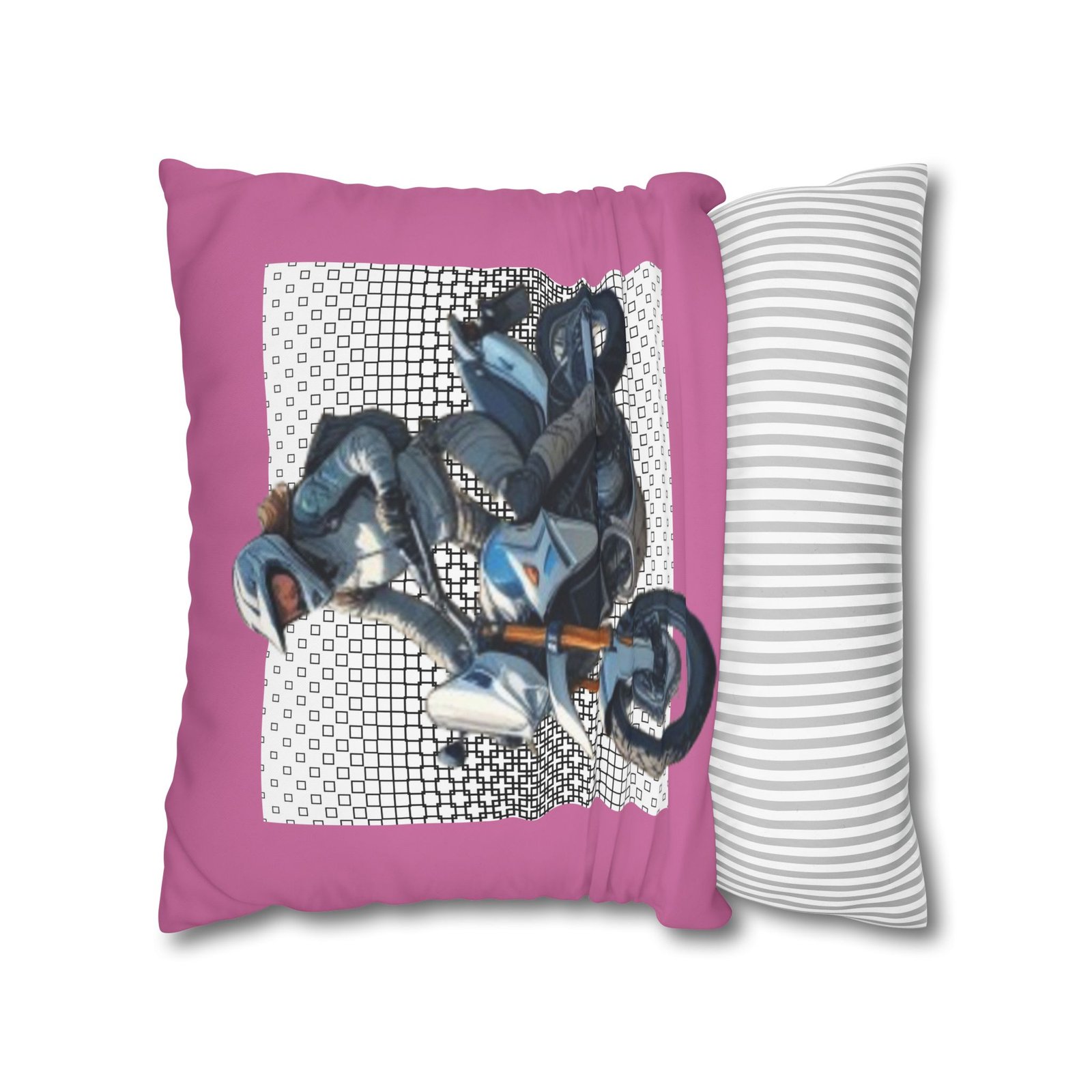 Scrambling Bikes Square Poly Canvas Pillowcase - Image 10