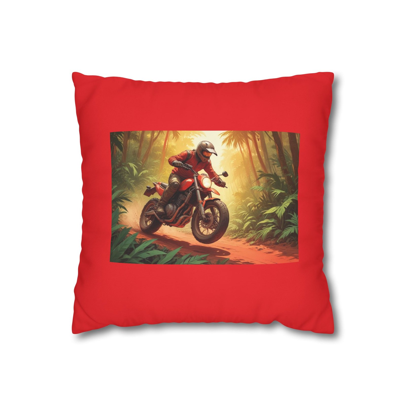 Scrambling Bikes Square Poly Canvas Pillowcase