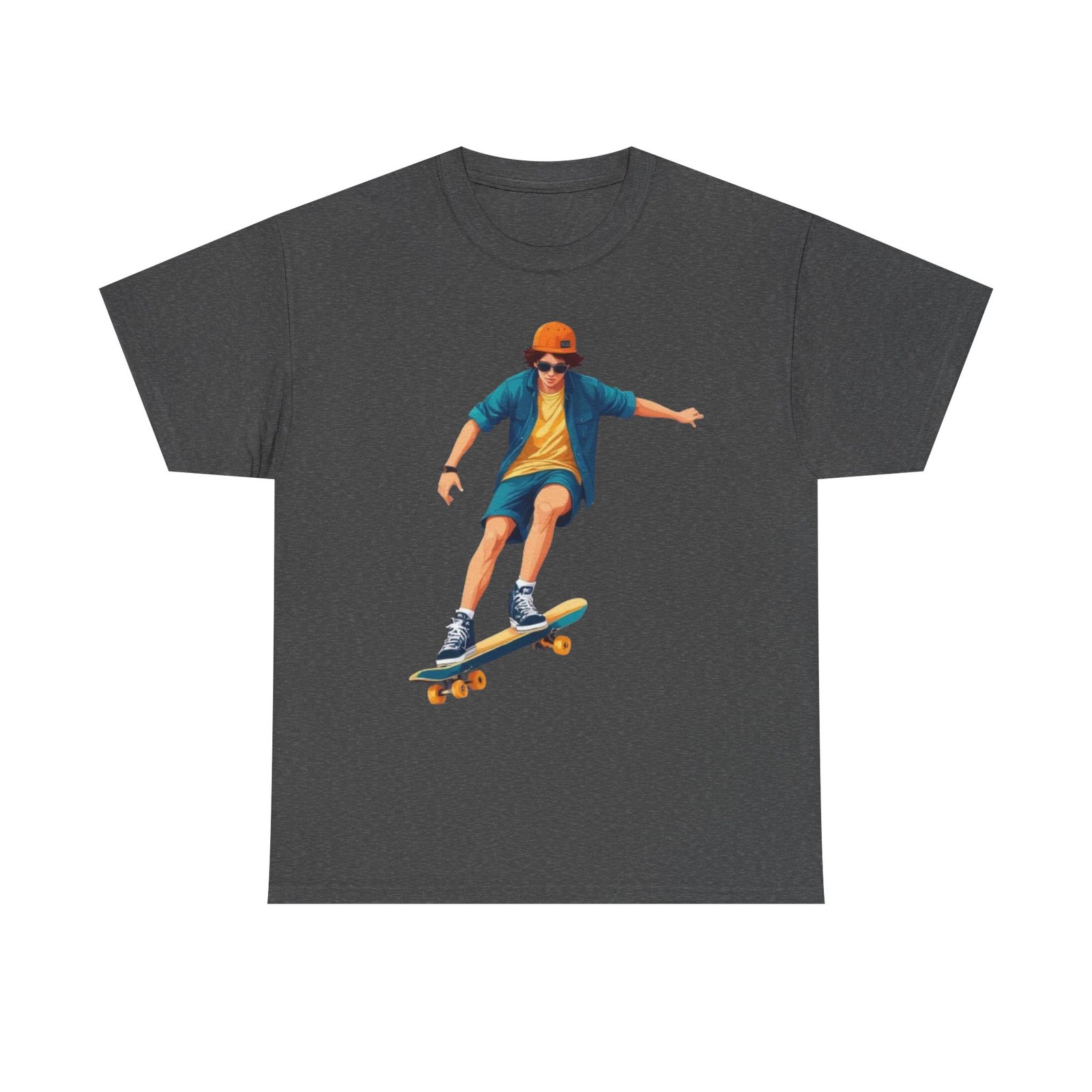 Skateboard Unisex Heavy Cotton Tee - Image 41